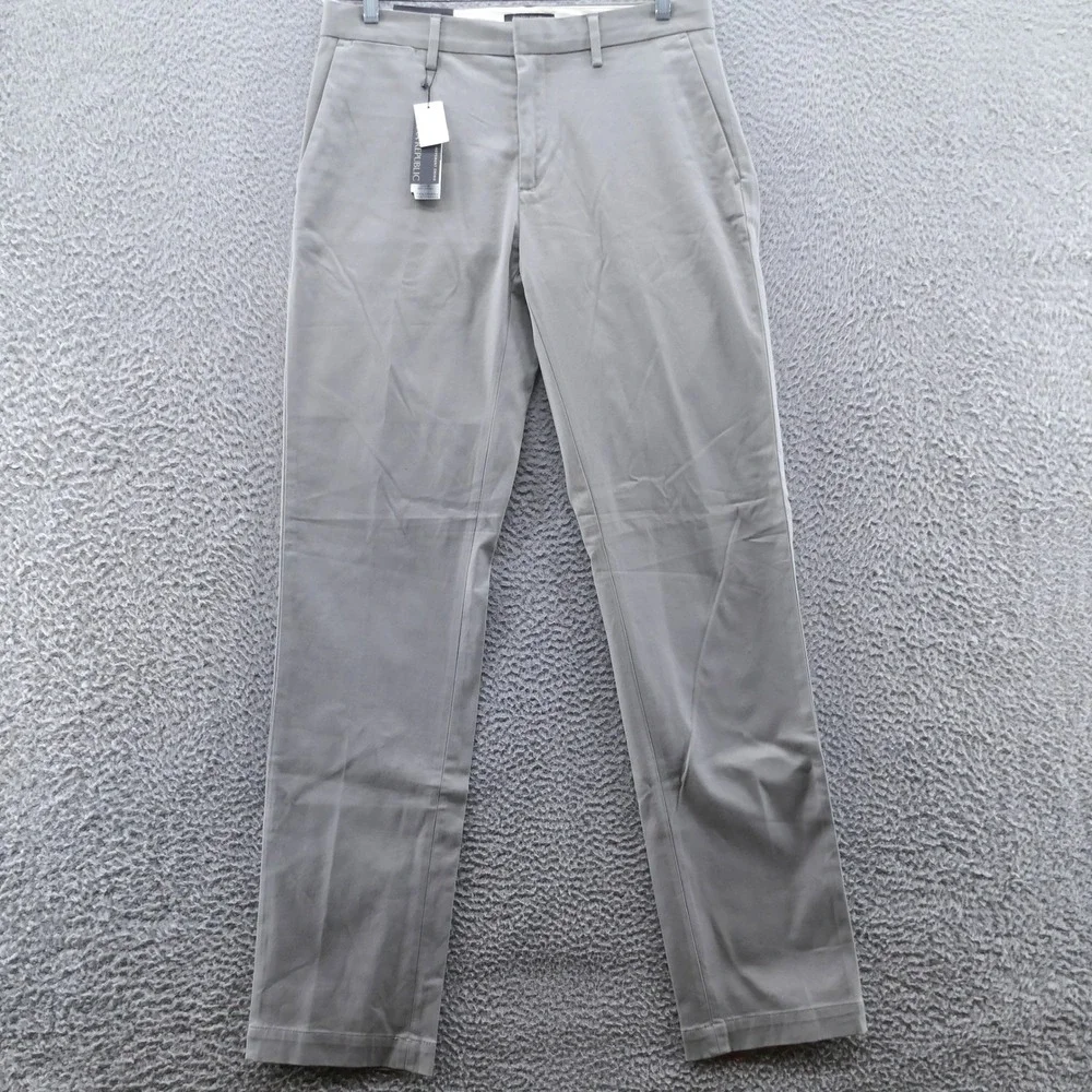 Banana Republic Mens Emerson Movement Chino Gray Performance Pants 31x31 NEW‎